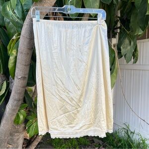 Pink Petals Cream Skirt Slip .